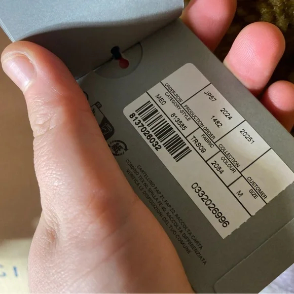 Balenciaga Paint Logo Taped Genuine Shearling Bomber Jacket - Picture 14 of 16